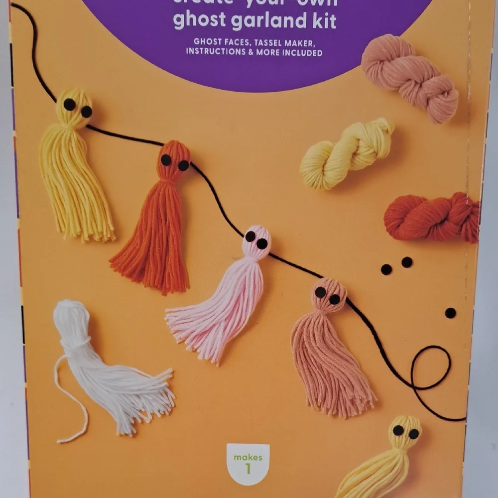 Mondo Llama DIY Ghost Garland Kit - Orange, Pink, White